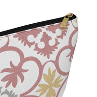 Portugal Tile Accessory Pouch w T-bottom in Pink